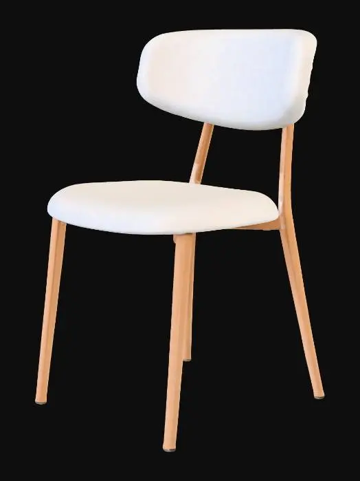 3D model for Mid-Century Beige Upholstered Chair