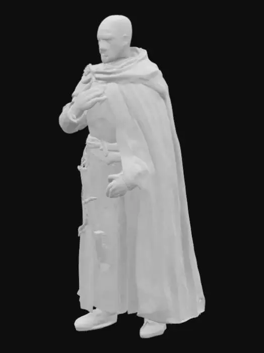 3D model for OTELLO – Prompt:
A powerful Moorish general in ornate Venetian military armor, dark skin, bald or close-cropped hair, golden-trimmed cloak, tragic and noble expression, scarred face, standing with a hand on his chest and a dagger at his belt.