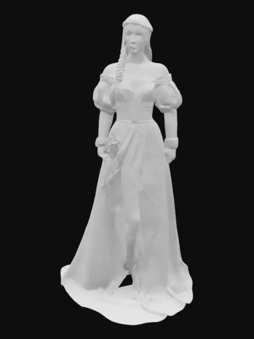 3D model for GIULIETTA dell'opera Romeo e Giulietta
Prompt:
A beautiful teenage noblewoman from 16th century Verona, wearing a flowing silk gown in soft red and gold, long braided dark hair with pearls, delicate and dreamy facial features, pale skin, graceful posture, holding a letter or a rose.