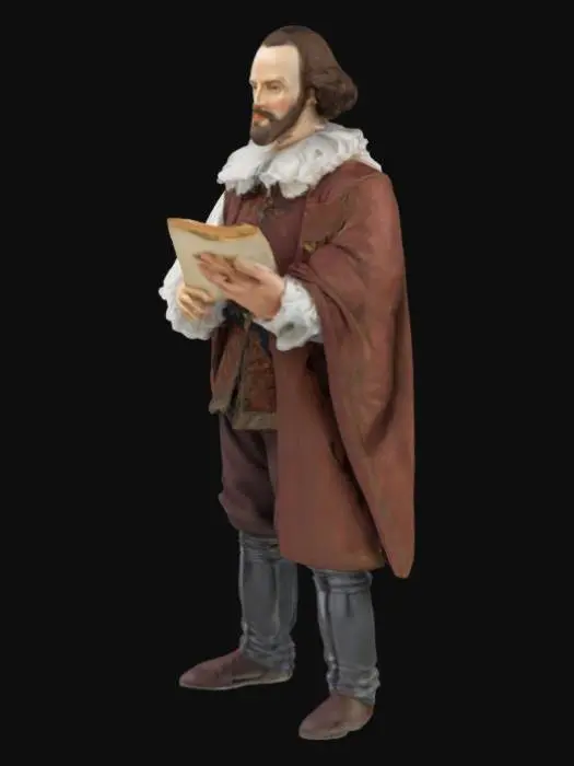 3D model for Shakespeare commediografo del 1600, figura intera