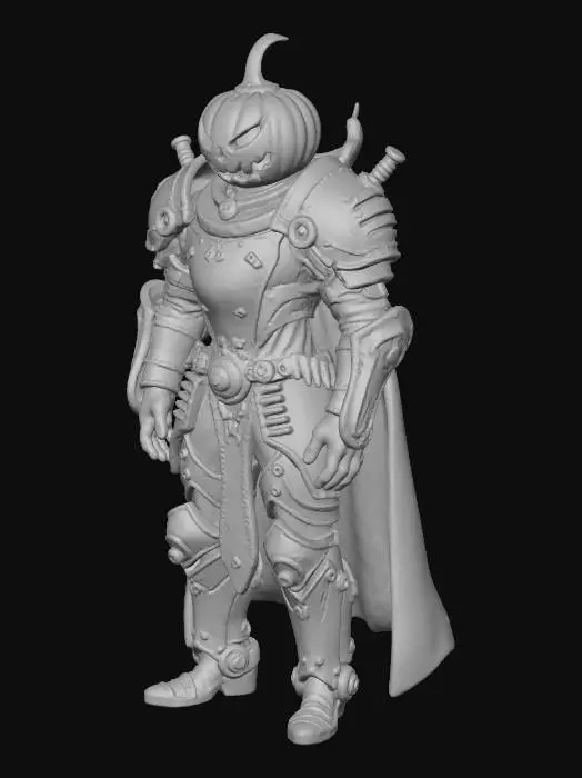 3D model for A Steampunk Pumpkin man wearing battle armor., #Halloween2025#
