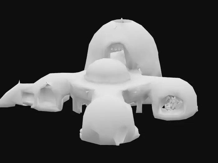 3D model for Futuristic moon base bubble structure, spherical observation decks on arching towers, airlocks, military markings, geodesic domes connected corridors, light grey and white, glass domes showing greenhouse plants inside, 5 living quarters, central pods for cafeteria, medical bay, classroom