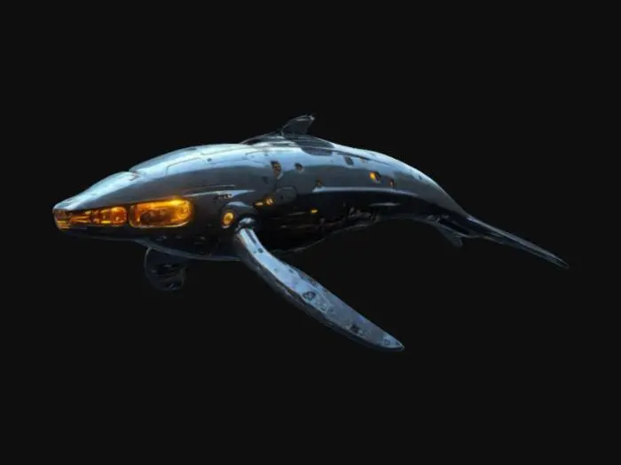3D model for Ultrarealistic cybernetically-enhanced Humpback Whale