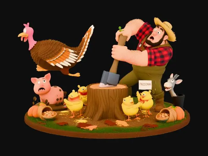 3D model for Farmyard Freedom Fiesta, #Thanksgiving#