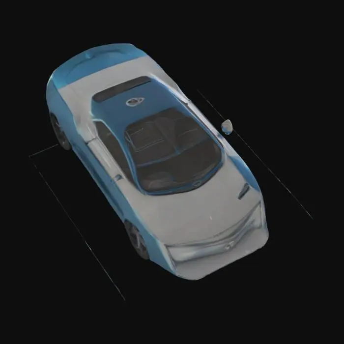 3D model for Futuristic Blue Cadillac Concept, #SketchTo3D#