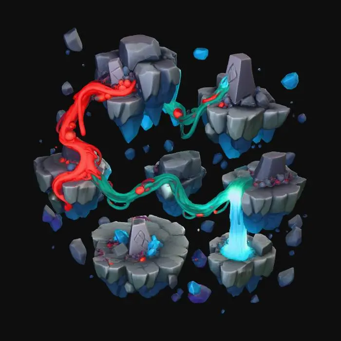 3D model for 3D Game Map: Elemental Nexus