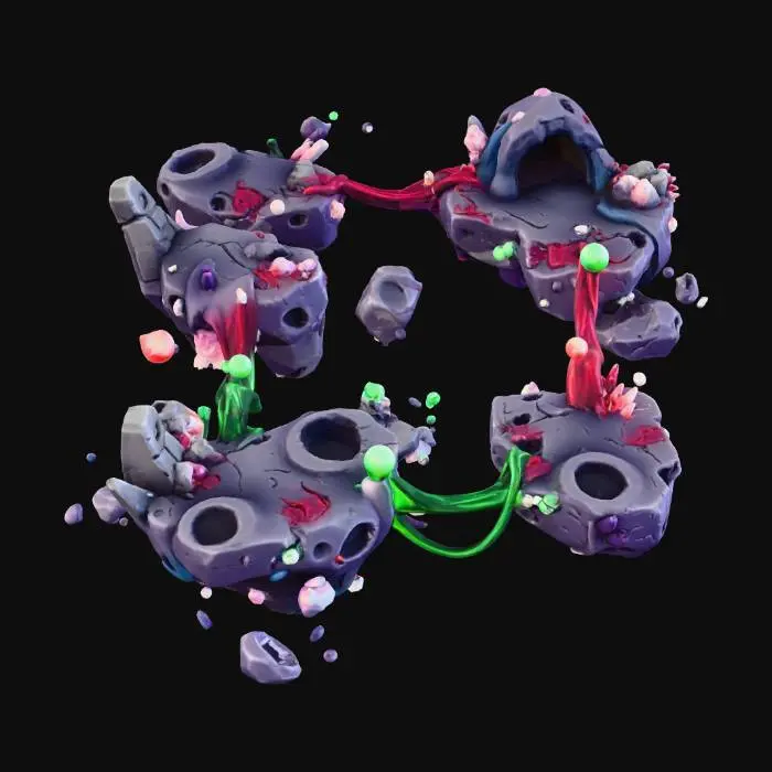 3D model for 3D Game Map: Crystal Veins