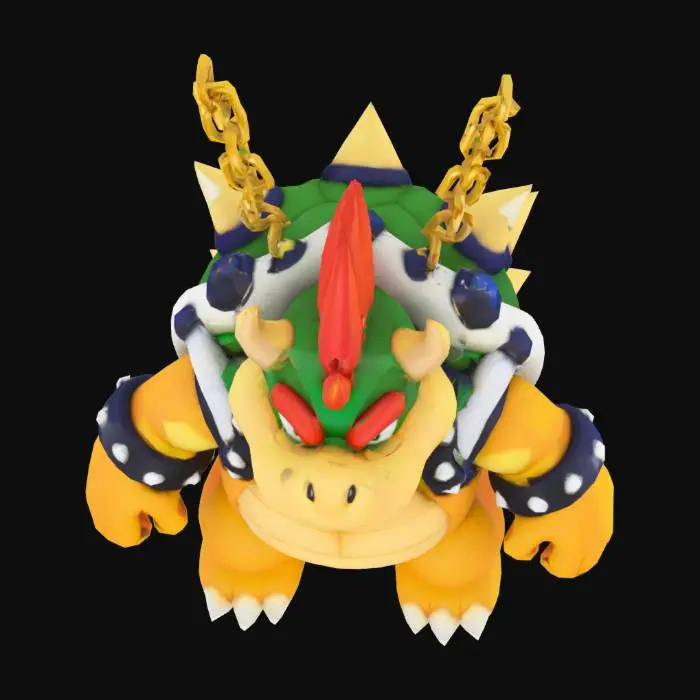 3D model for make me a 2d chain pendent with  the curator bowser  from super Mario 