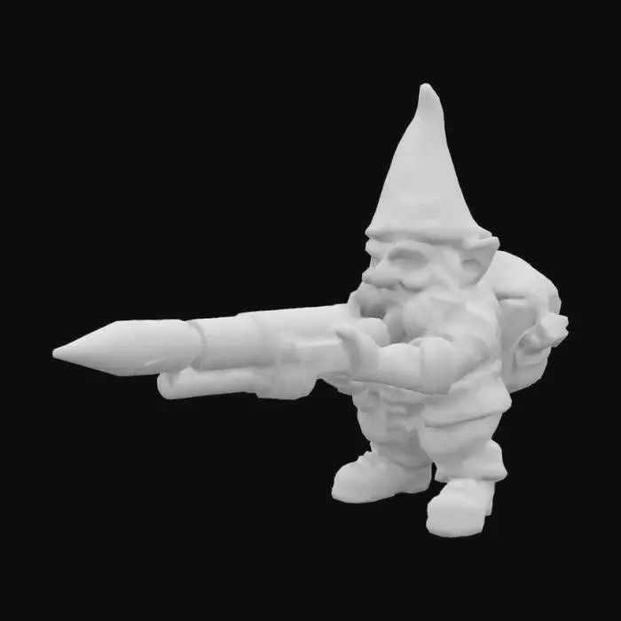 3D model for A gnome with a rocket launcher



