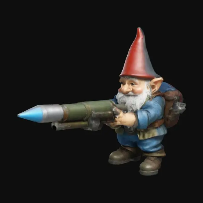 3D model for A gnome with a rocket launcher


