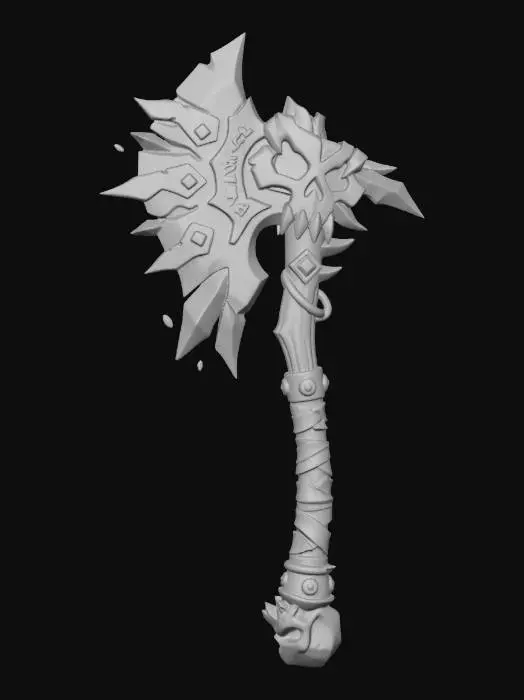 3D model for 랜덤 무기 이미지, 스타일라이즈, 2d, 정면, 배경 회색 단색