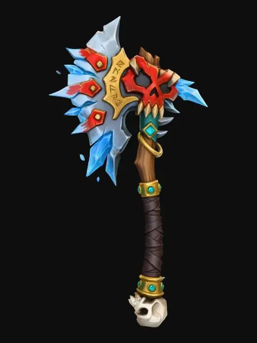 3D model for 랜덤 무기 이미지, 스타일라이즈, 2d, 정면, 배경 회색 단색