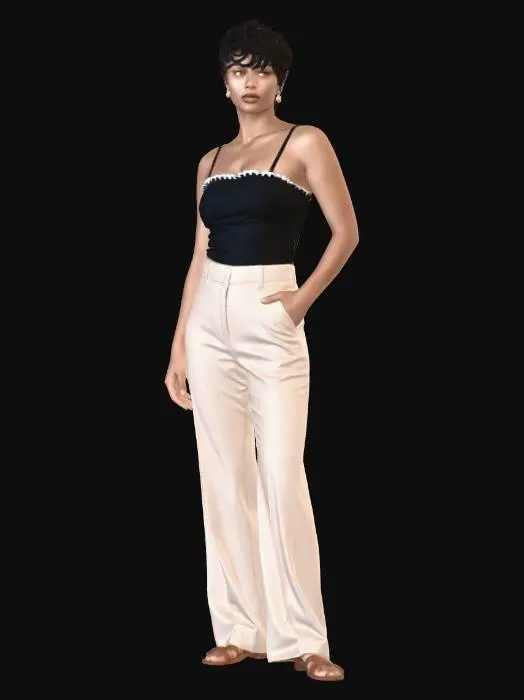 3D model for Effortless Beige-Chic Ensemble