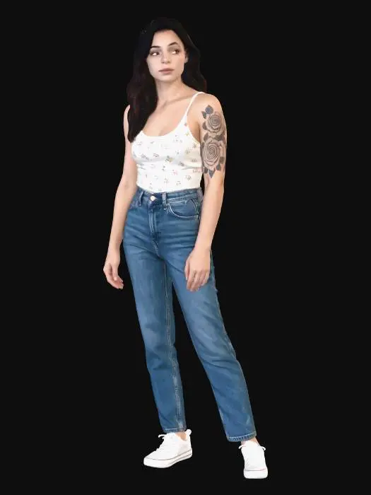 3D model for Floral Tank and Jeans Portrait