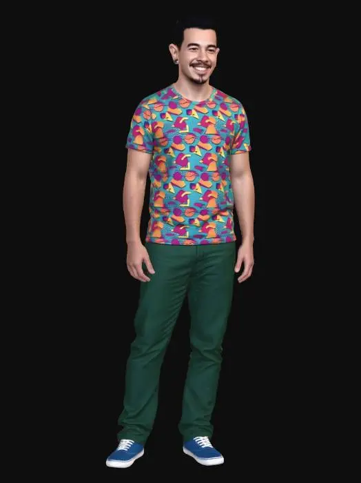 3D model for Vibrant Geometric Print T-Shirt