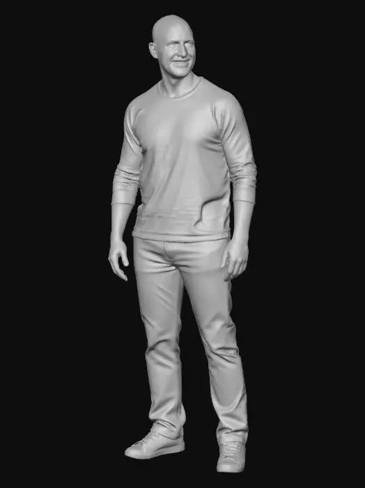 3D model for Casual Portrait in a Red Shirt
