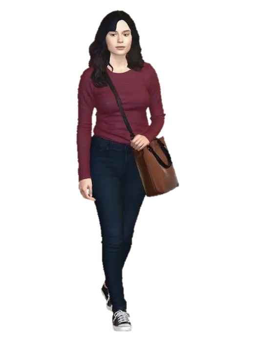 Casual Street Style with Brown Tote 3D model, vytvořený pomocí AI