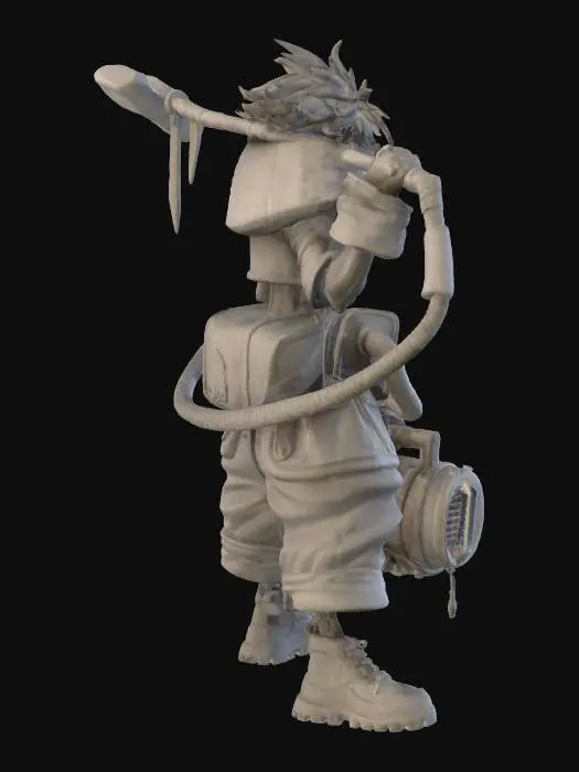 3D model for Steampunk Warrior