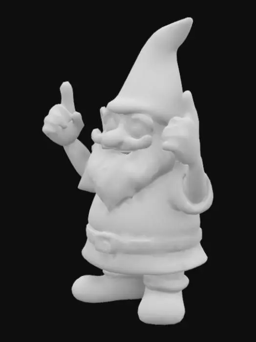 3D model for #garden#, gnome arms riads out with middle finger sticking up, Stylized, Fantasy, Highly Detailed