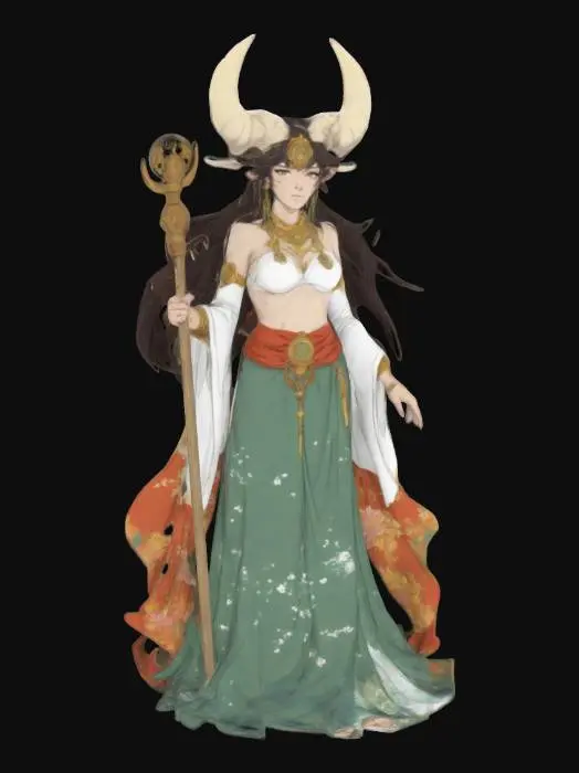 3D model for Taurus priestess, anime style, NPR, #women#