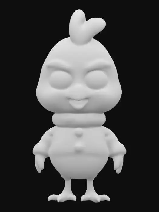 3D model for Cozy Chicken, with a christmas winter sweater, a pose, cute, chibi