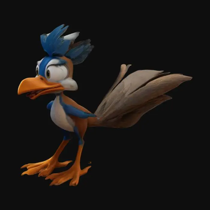 3D model for Looney Tunes Road Runner, high texture accuracy, 4k resolution, ultra mesh rendering
