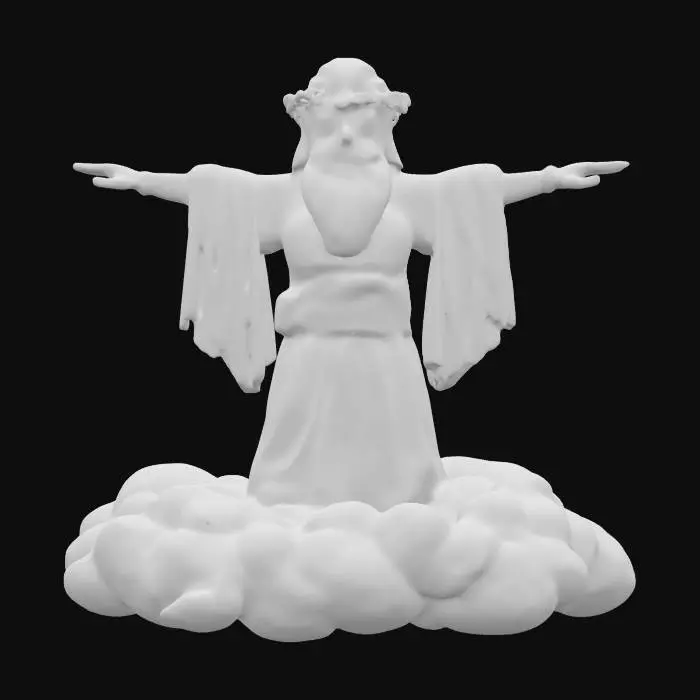 3D model for Greek God Olympus, cloud, Ultra-Realistic fantasy artist T-pose , Highly Detailed, 128k, xd, comedy, professional, funny. 