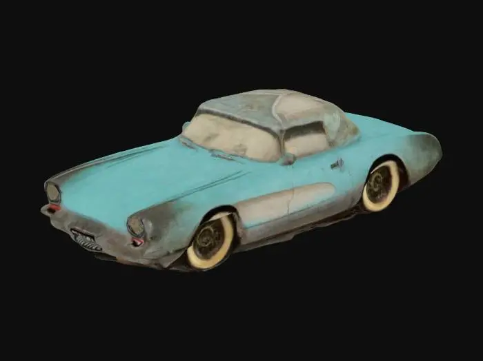 3D model for Vintage Sports Car with patina