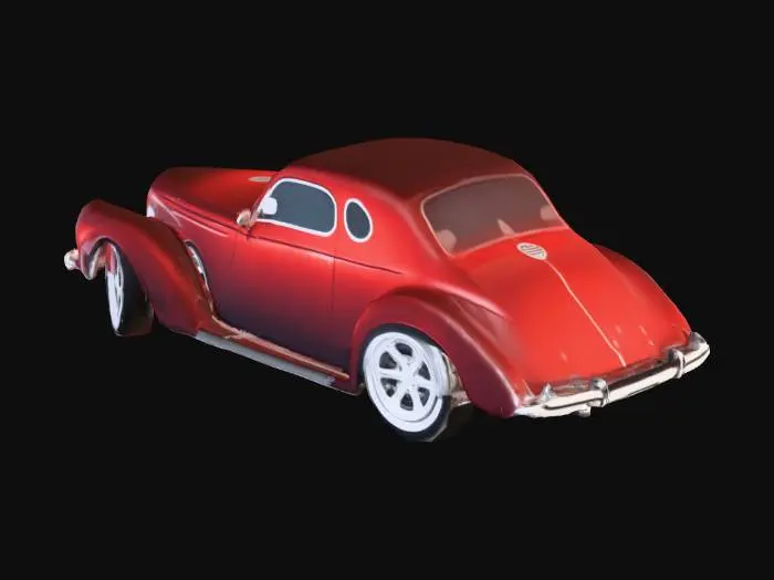 3D model for 1940s American Ruby Red Coupe car