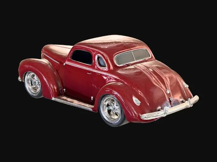 3D model for 1940s American Ruby Red Coupe car
