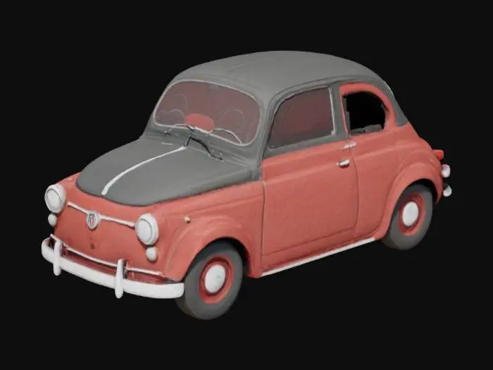 3D model for A realistic fiat 500 topolino