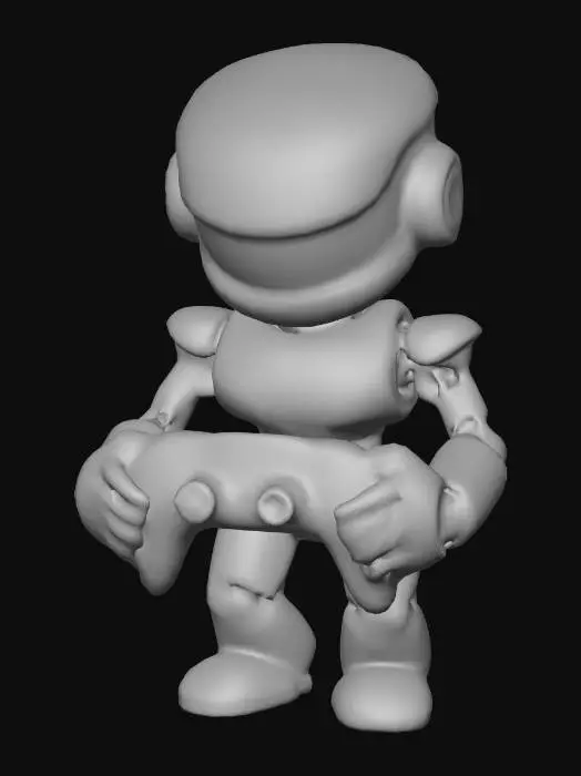 3D model for kéz forma : egy stilizált robotkéz vagy szörnykéz ami a tenyerében tartja a kontrollert.
hozz létre egy ps 5 tartó álványt ezen leirás alapján