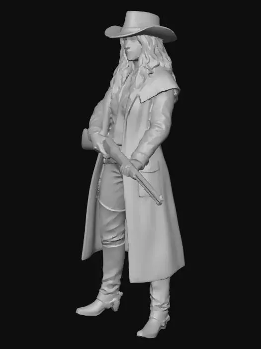 3D model for Rifle-Wielding Cowgirl