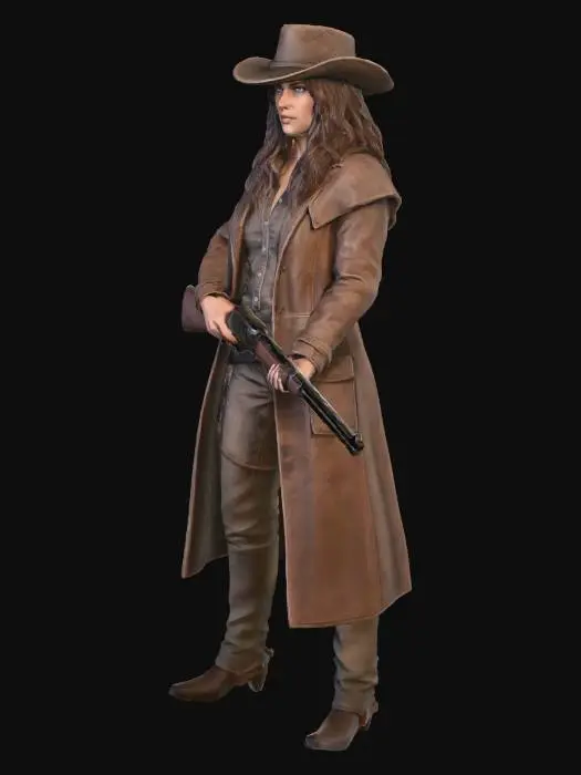 3D model for Rifle-Wielding Cowgirl