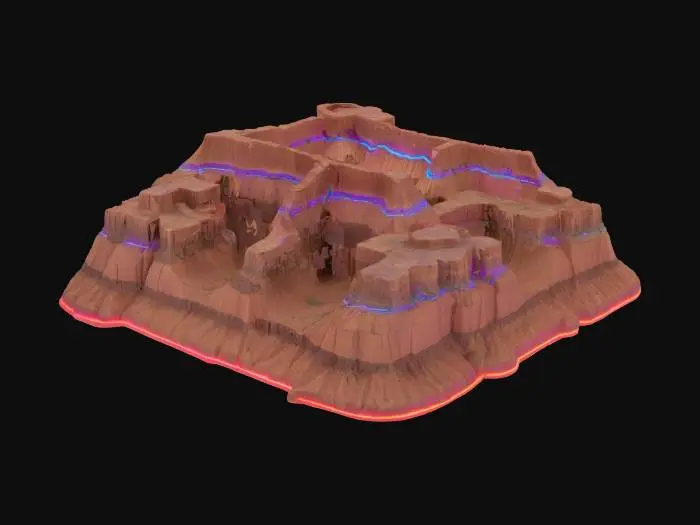 3D model for [Arizona] a meticulously detailed Grand Canyon model with LED neon accents, #AroundTheWorld#