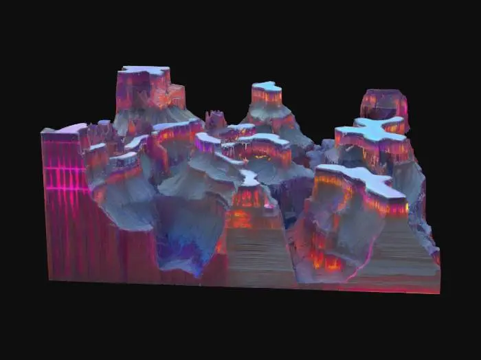 3D model for [Arizona] a meticulously detailed Grand Canyon model with LED neon accents, #AroundTheWorld#