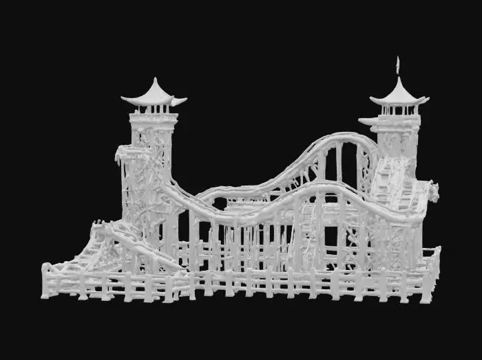 3D model for [China] A colorful roller coaster designed to look like the Great Wall of China , #AroundTheWorld#