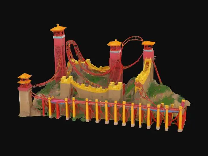 3D model for [China] A colorful roller coaster designed to look like the Great Wall of China , #AroundTheWorld#