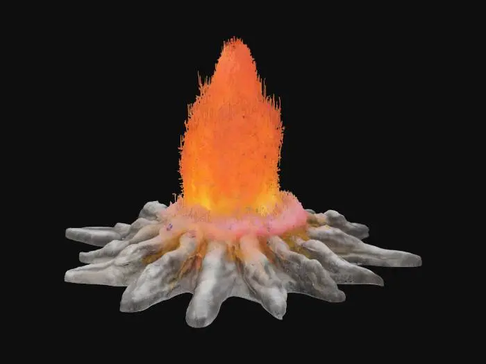 3D model for [Wyoming] a meticulously detailed and accurate geyser in Yellowstone National Park that is shooting confetti, #AroundTheWorld#