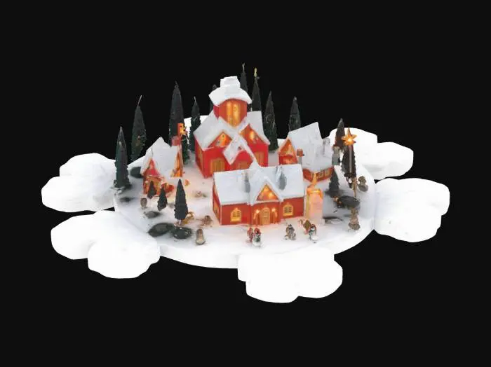 3D model for [Antarctica] an elaborate christmas village on a detailed snowflake, #AroundTheWorld#