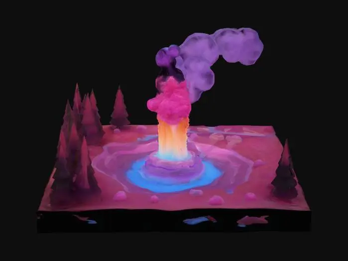 3D model for [Yellowstone National Park] Mystical Geyser Burst, #AroundTheWorld#