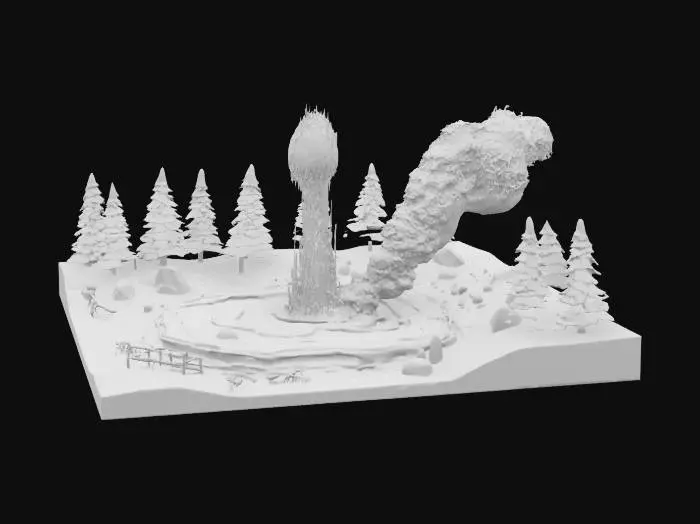 3D model for [Yellowstone National Park] Ethereal Geyser, #AroundTheWorld#