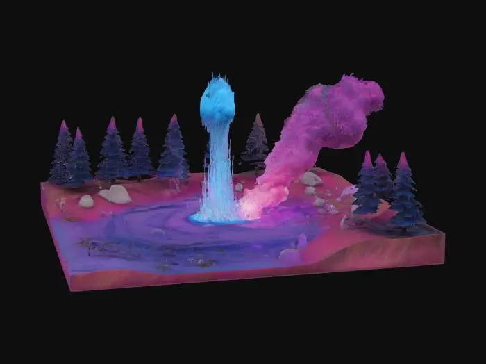 3D model for [Yellowstone National Park] Ethereal Geyser, #AroundTheWorld#