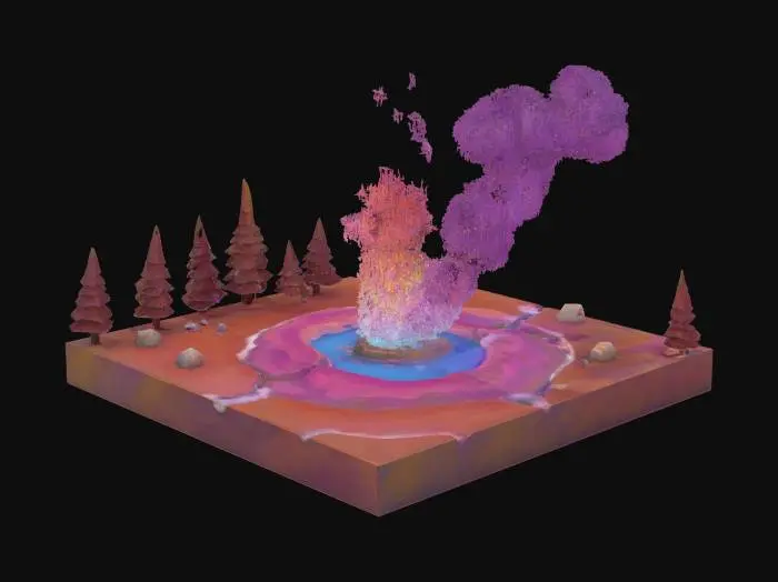 3D model for [Yellowstone National Park] Mystical Geyser Burst, #AroundTheWorld#