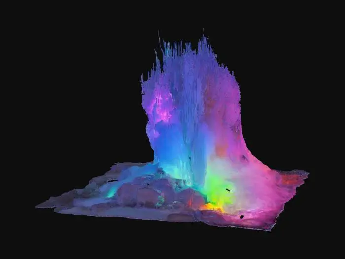 3D model for [Yellowstone National Park] a vibrant neon LED glowing erupting geyser in yellowstone national park, #AroundTheWorld#
