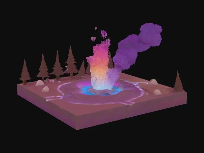 3D model for [Yellowstone National Park] Mystical Geyser Burst, #AroundTheWorld#