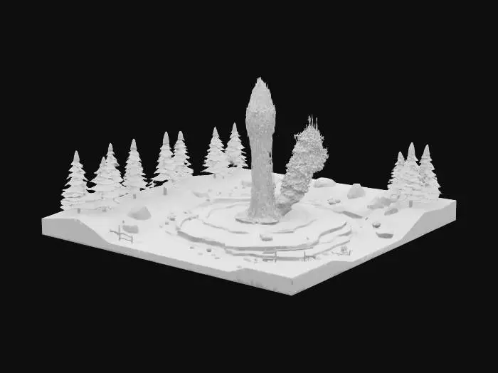 3D model for [Yellowstone National Park] Ethereal Geyser, #AroundTheWorld#