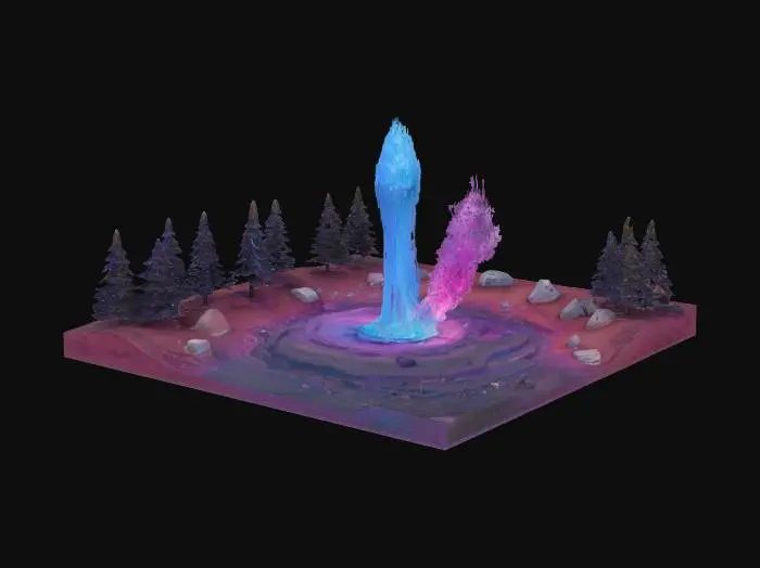 3D model for [Yellowstone National Park] Ethereal Geyser, #AroundTheWorld#