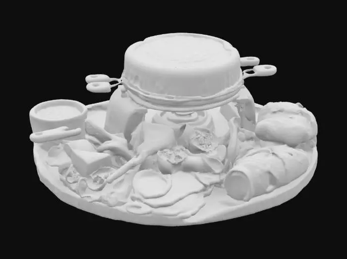 3D model for [Switzerland] Raclette with delicious charcuterie, #AroundTheWorld#