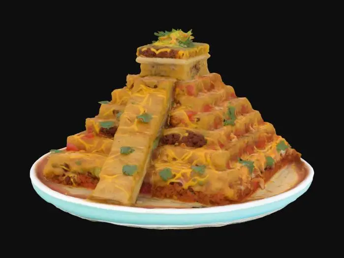 3D model for [Mexico] Chichén Itzá as a taco casserole, #AroundTheWorld#